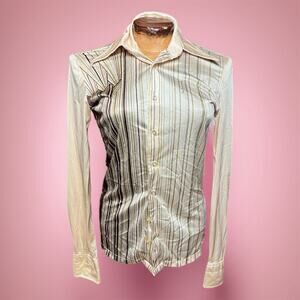 VINTAGE 70s Mod Dagger Collar Size S Don Manuel Retro Geometric Disco Hippie